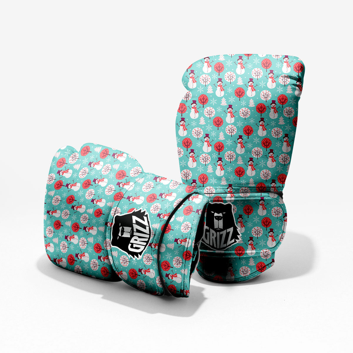 Happy Snowman Print Pattern Pro Boxing Glove