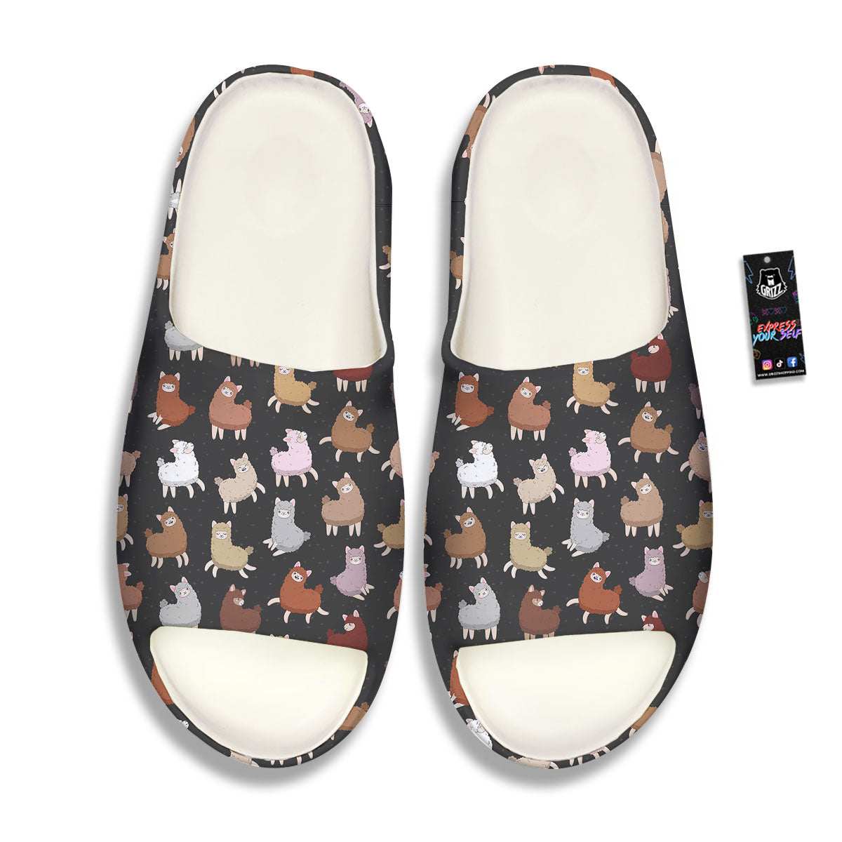Happy Llama Print Pattern Sandals-grizzshop