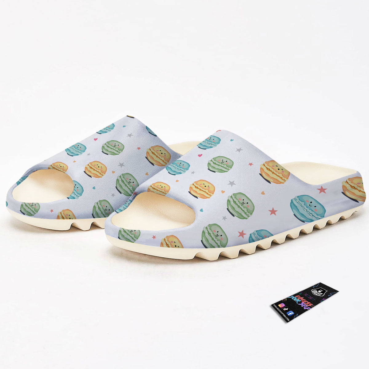 Happy Macarons Print Pattern Sandals-grizzshop