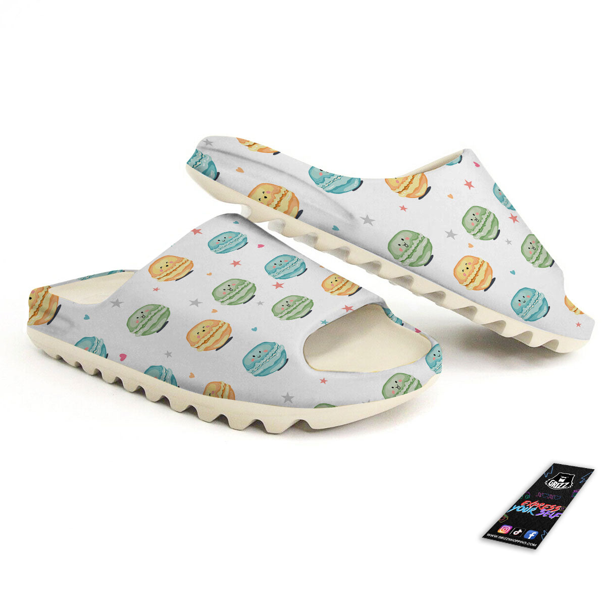 Happy Macarons Print Pattern Sandals-grizzshop