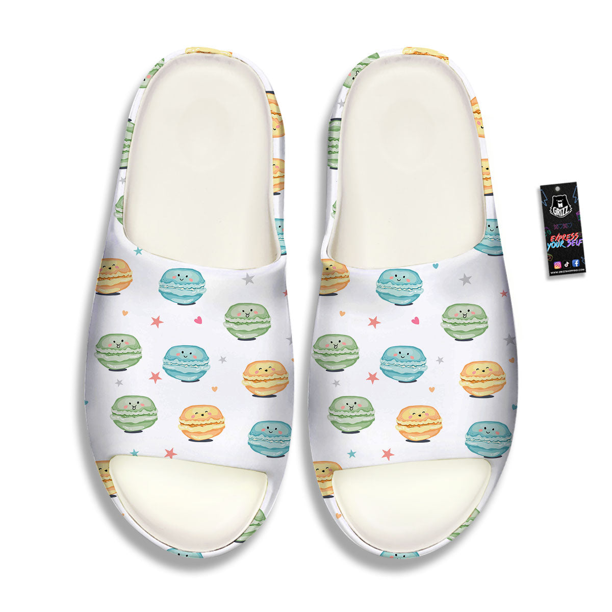 Happy Macarons Print Pattern Sandals-grizzshop