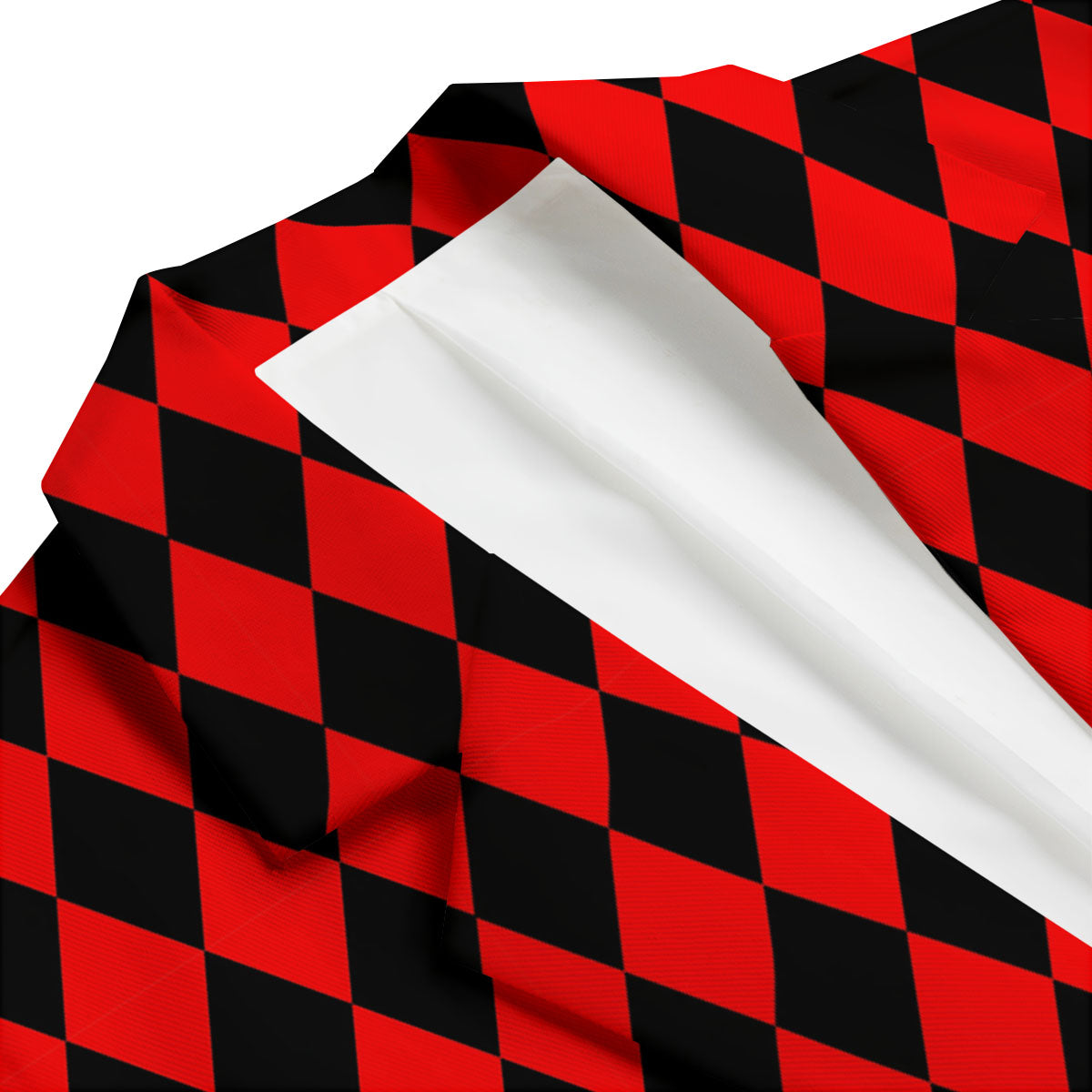 Harlequin Black And Red Print Pattern Men's Blazer-grizzshop