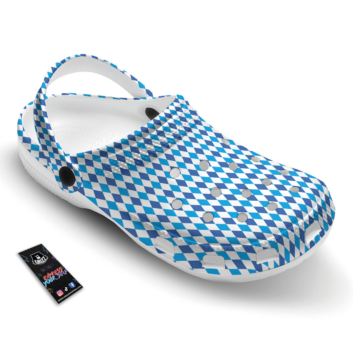 Harlequin Blue Print Pattern Clog-grizzshop