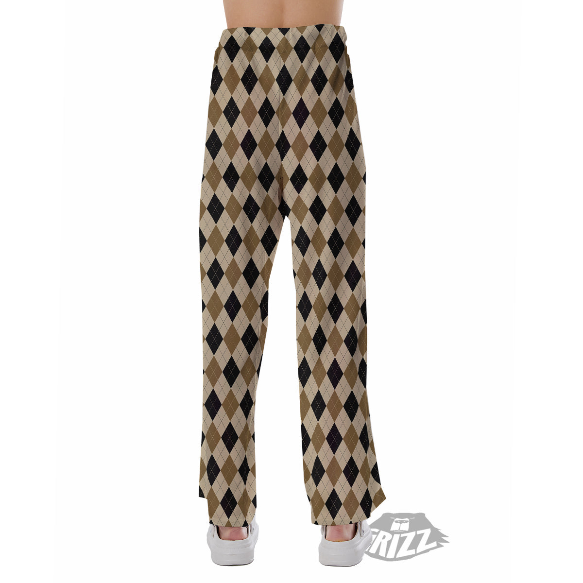 Harlequin Gold And Black Print Pattern Pajama Pants-grizzshop