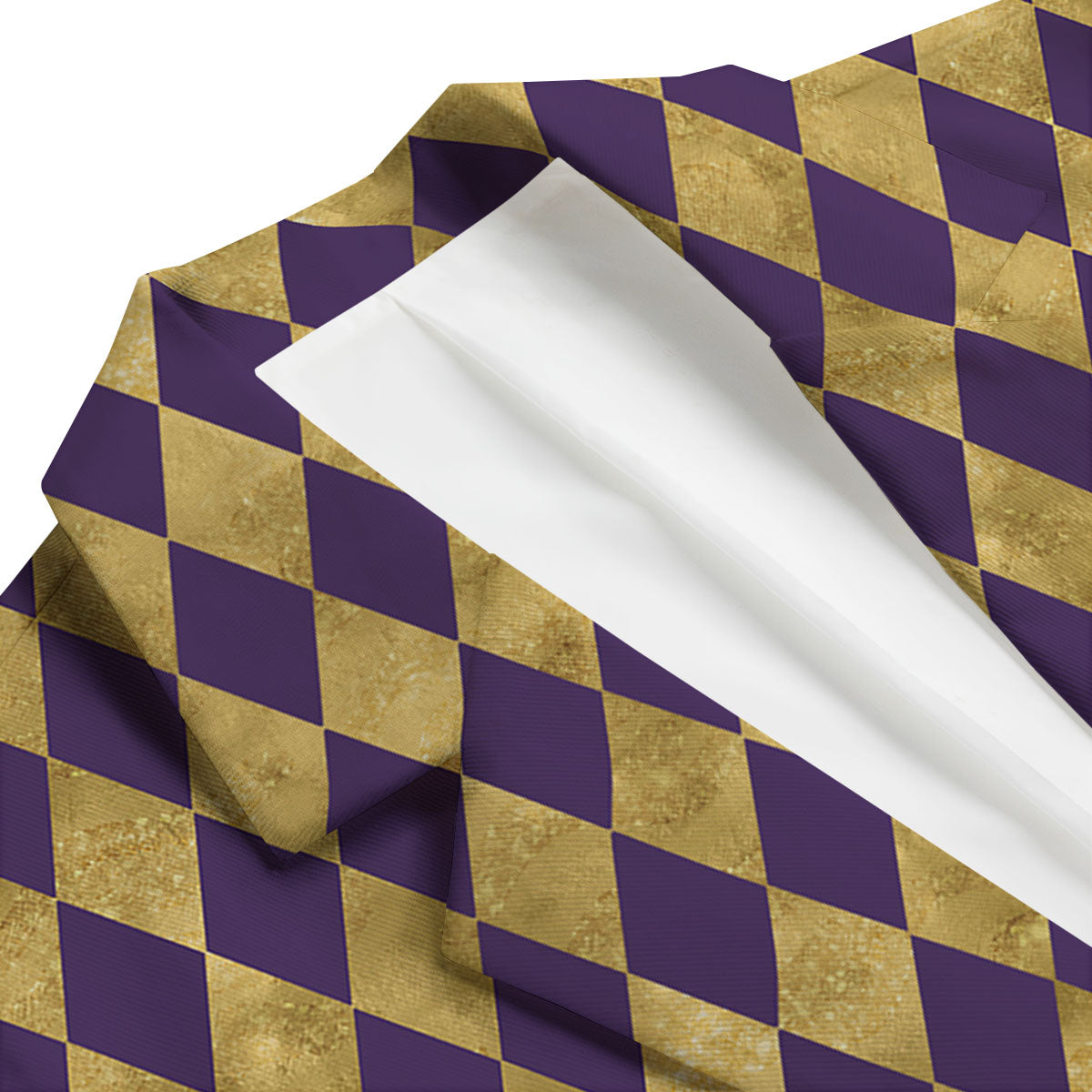 Harlequin Gold And Purple Print Pattern Men's Blazer-grizzshop