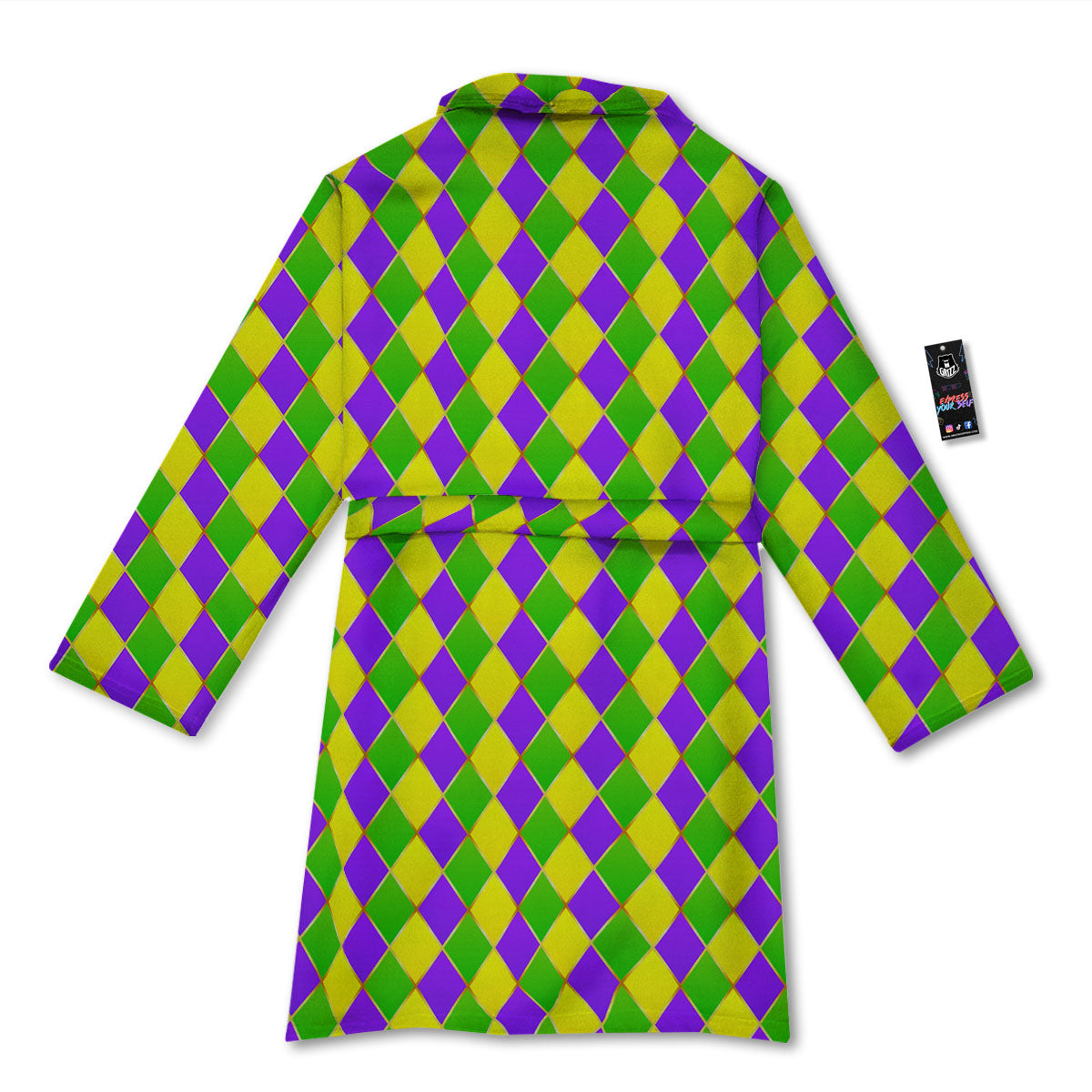 Harlequin Mardi Gras Print Pattern Bathrobe-grizzshop
