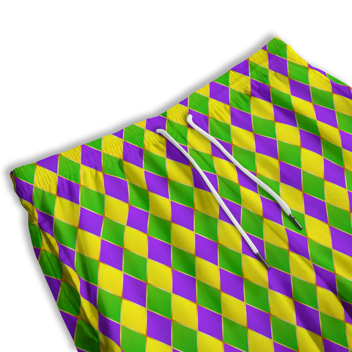 Harlequin Mardi Gras Print Pattern Men's Athletic Shorts