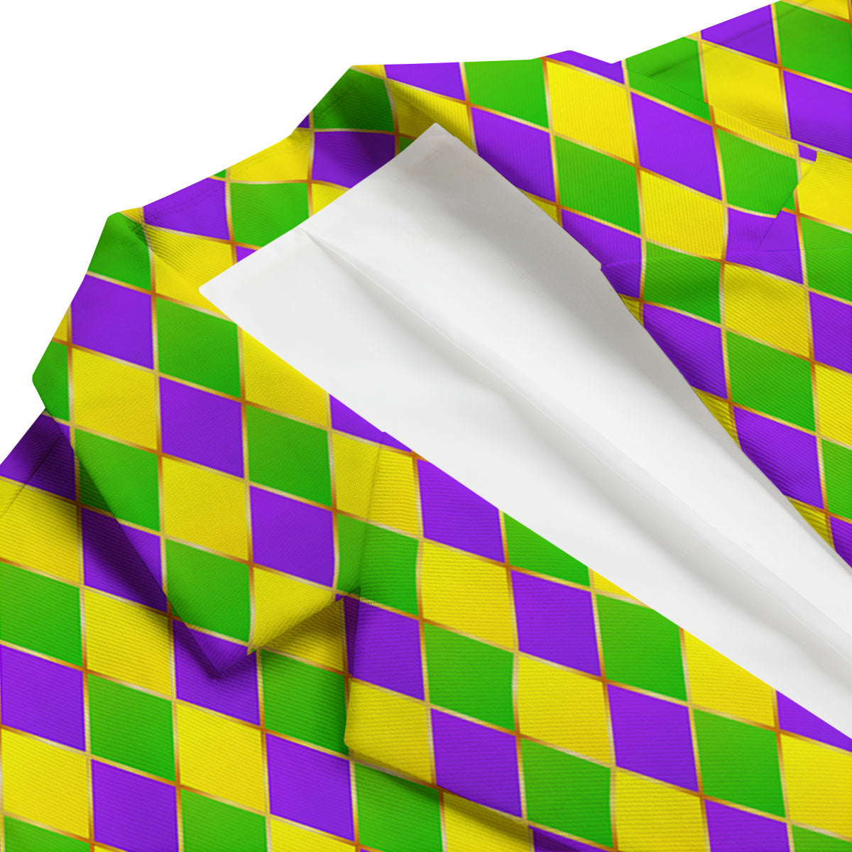 Harlequin Mardi Gras Print Pattern Men's Blazer-grizzshop