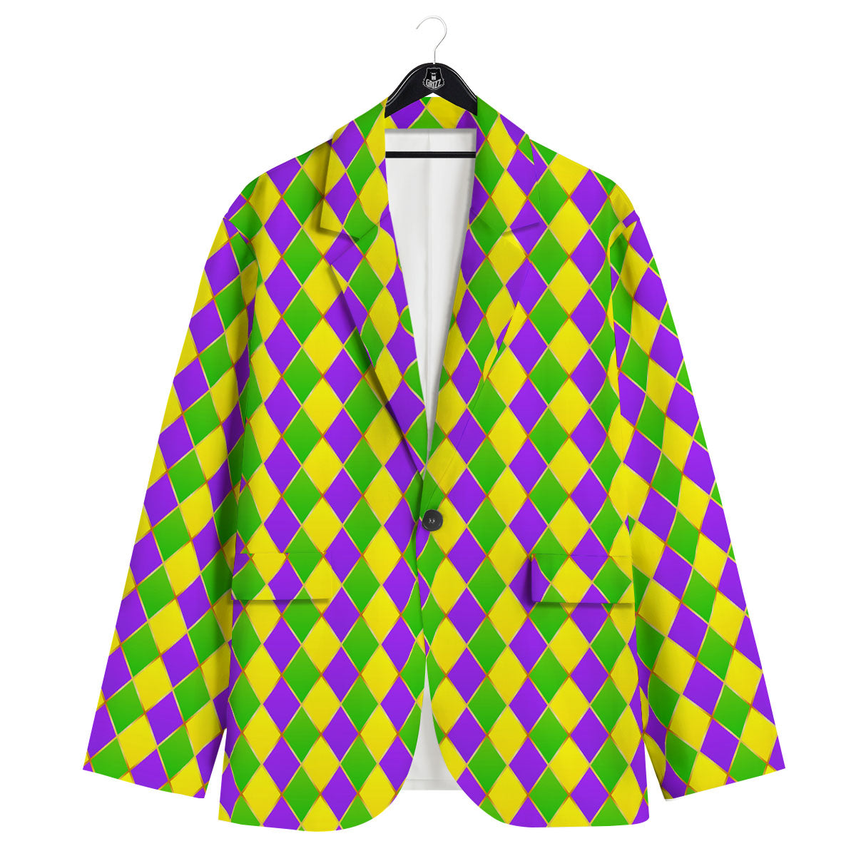 Harlequin Mardi Gras Print Pattern Men's Sport Coat-grizzshop
