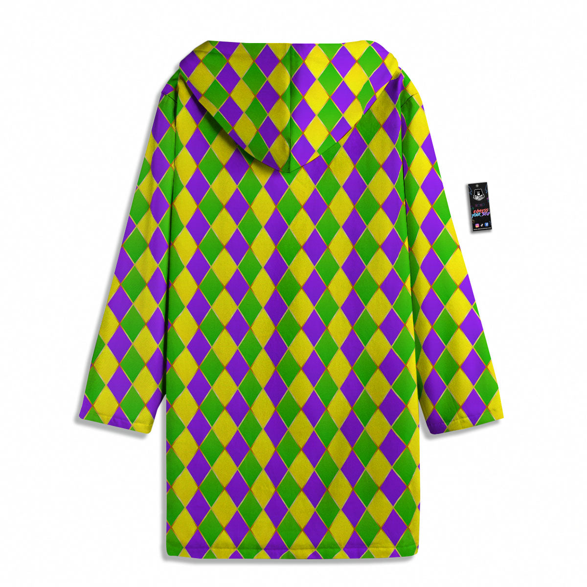 Harlequin Mardi Gras Print Pattern Men's Windbreaker Jacket-grizzshop