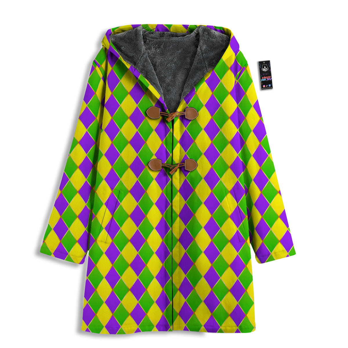 Harlequin Mardi Gras Print Pattern Men's Windbreaker Jacket-grizzshop