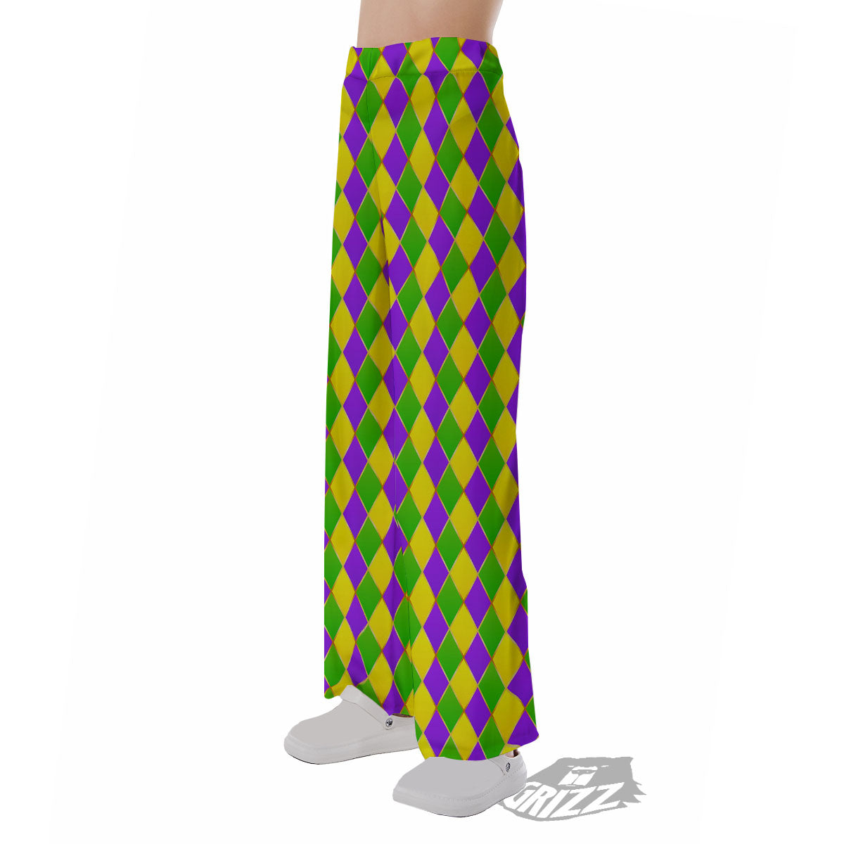 Harlequin Mardi Gras Print Pattern Pajama Pants-grizzshop