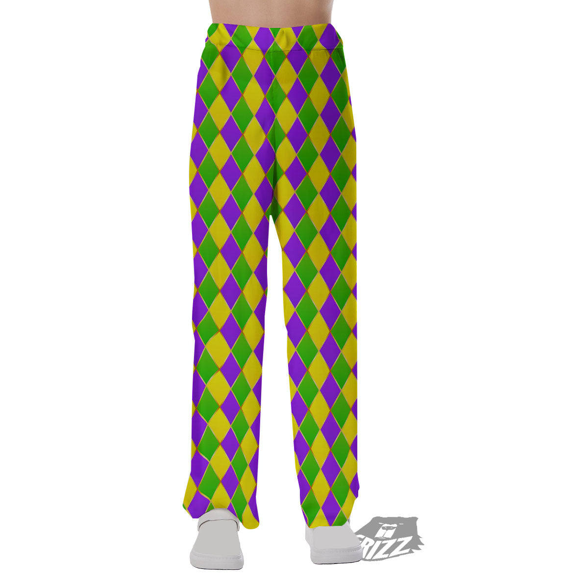 Harlequin Mardi Gras Print Pattern Pajama Pants-grizzshop