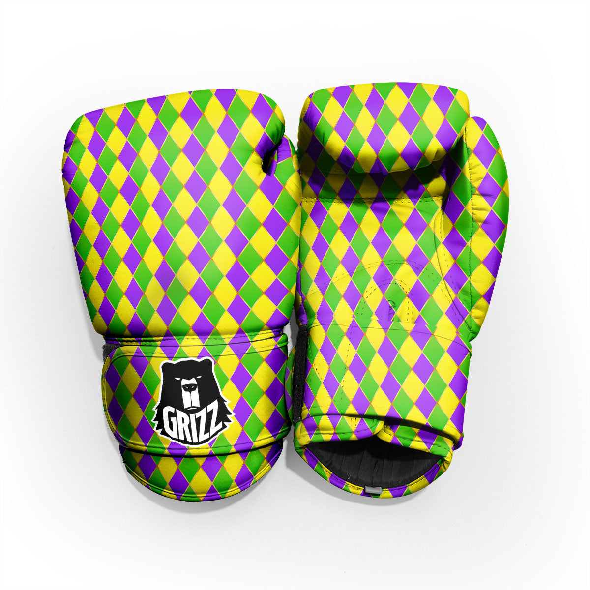 Harlequin Mardi Gras Print Pattern Pro Boxing Glove