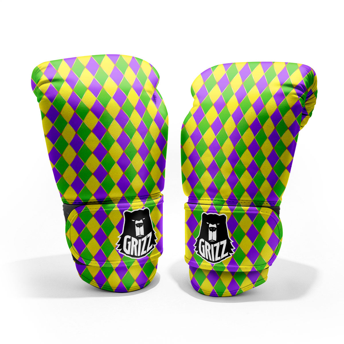 Harlequin Mardi Gras Print Pattern Pro Boxing Glove