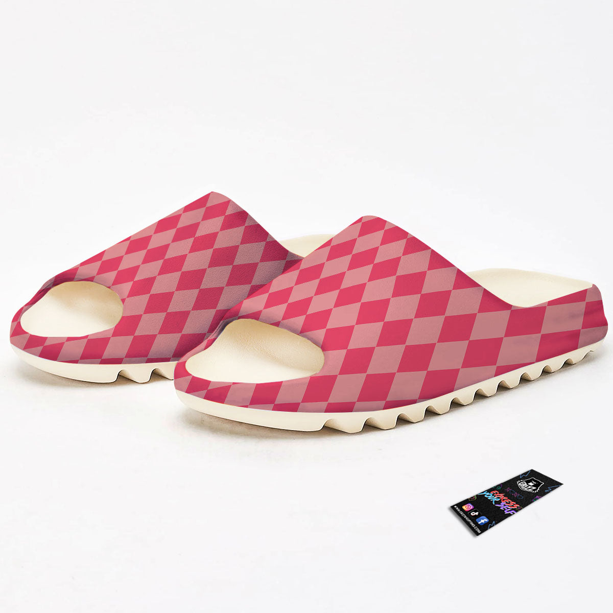 Harlequin Pink Print Pattern Sandals-grizzshop