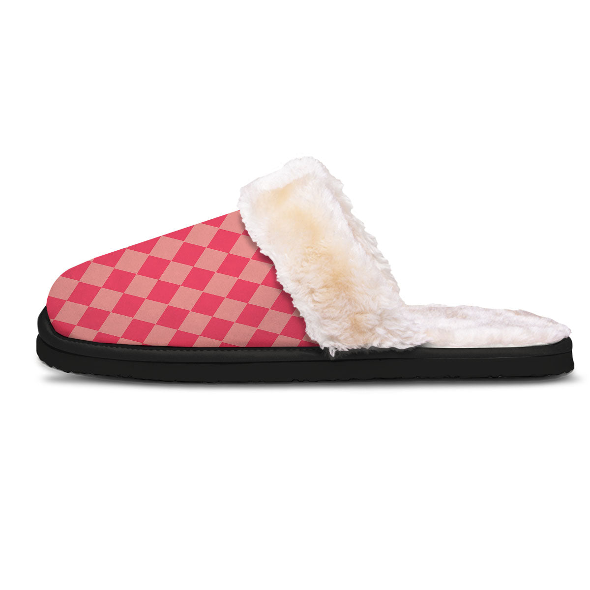 Harlequin Pink Print Pattern Slippers-grizzshop