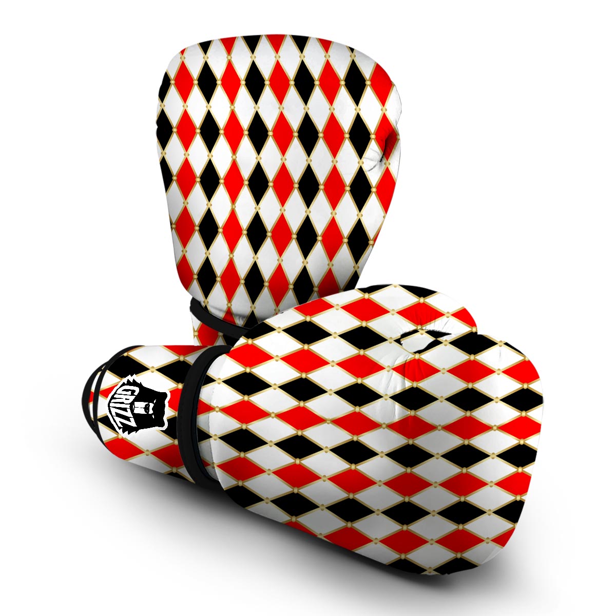 Harlequin Print Pattern Boxing Gloves-grizzshop