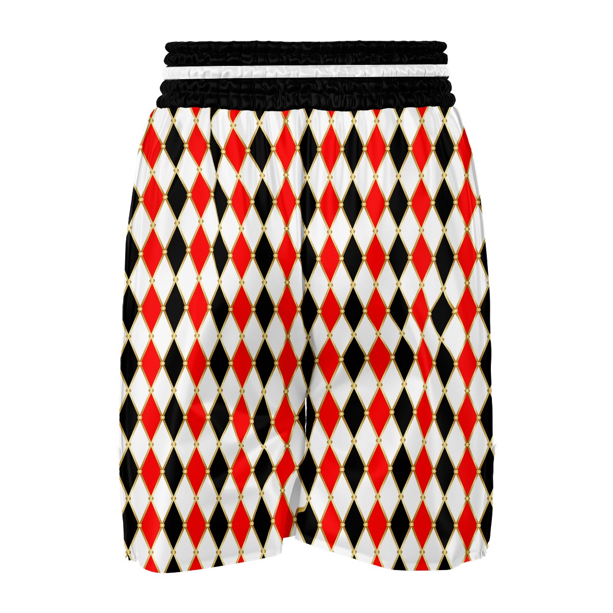 Harlequin Print Pattern Boxing Shorts-grizzshop