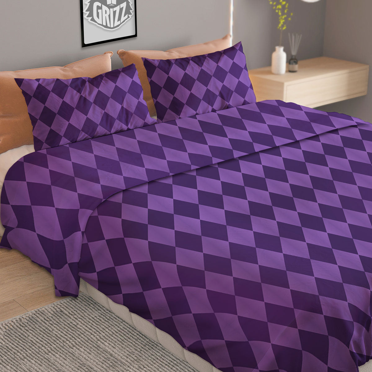 Gun Bullet White And Black Print Pattern Duvet Cover Bedding Set