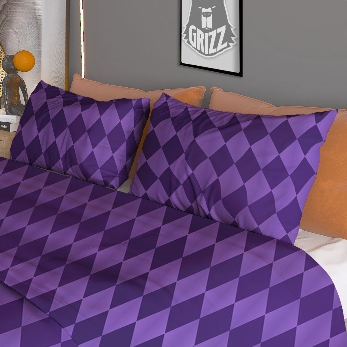 Gun Bullet White And Black Print Pattern Duvet Cover Bedding Set