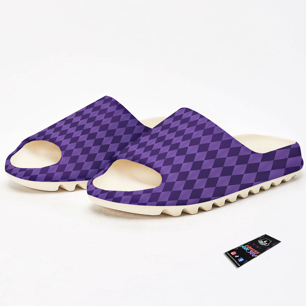 Harlequin Purple Print Pattern Sandals-grizzshop
