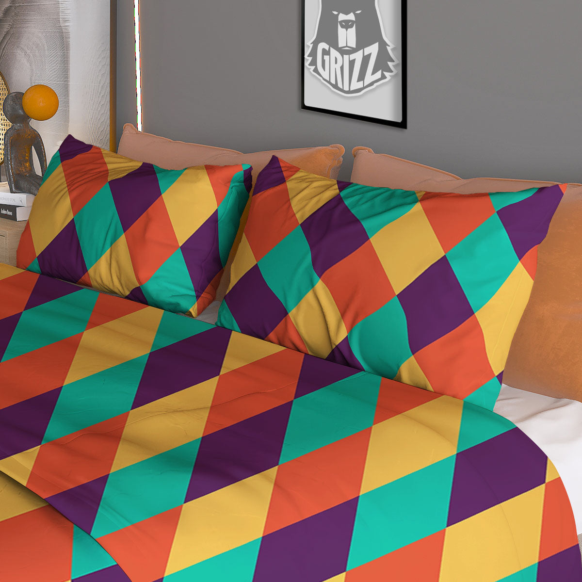 Hamsa Turquoise Print Pattern Duvet Cover Bedding Set