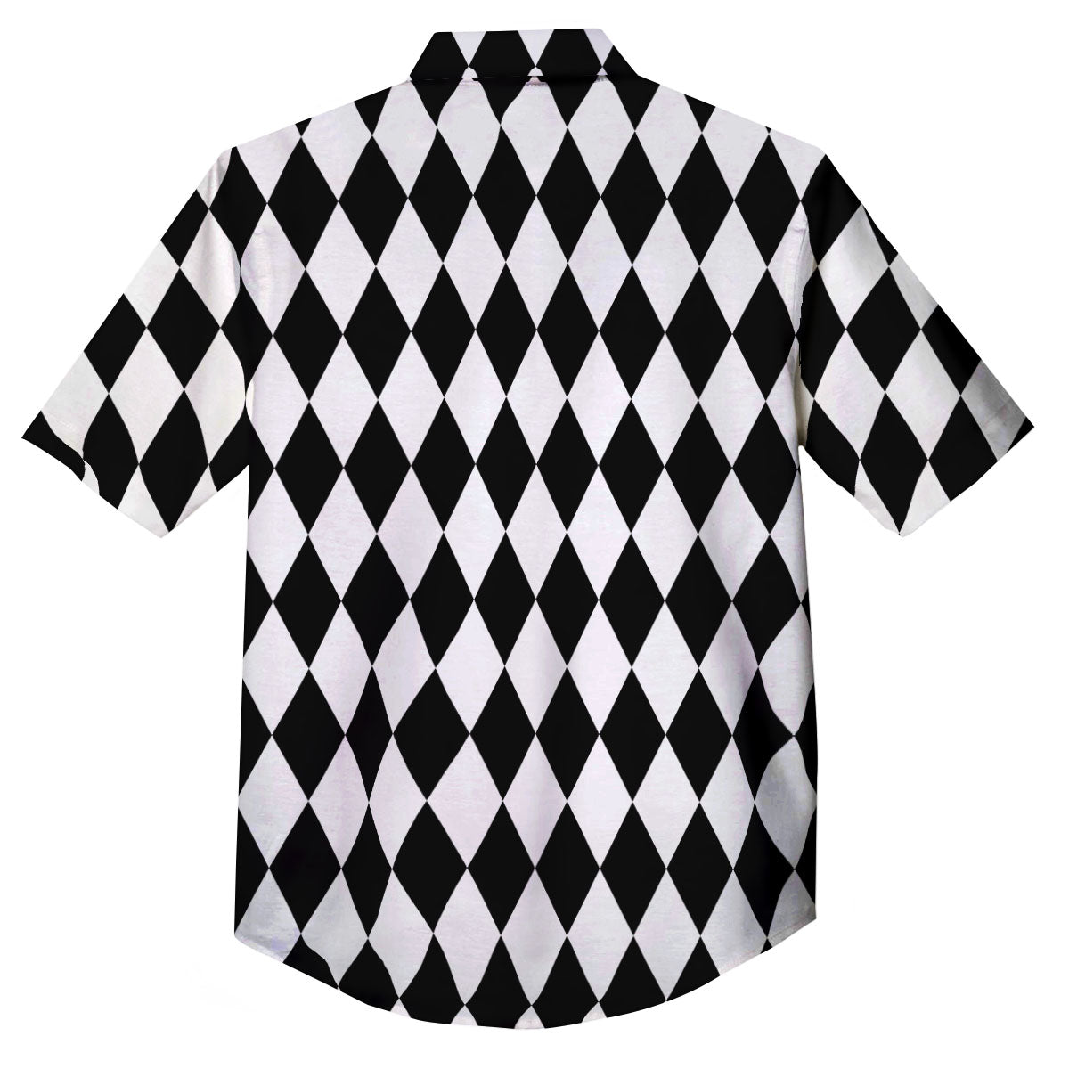 Harlequin White And Black Print Pattern Button Up Shirt-grizzshop