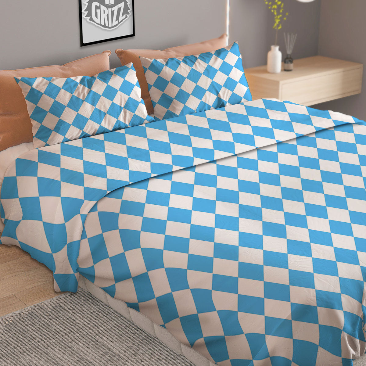 Girly Cat With Glasses Print Pattern Duvet Cover Bedding Set