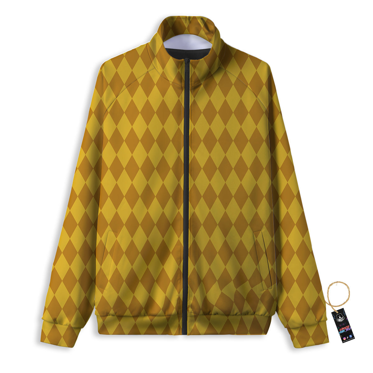 Harlequin Yellow Print Pattern Track Jacket-grizzshop