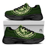 Hat And St. Patrick's Day Clover Print Black Chunky Shoes-grizzshop