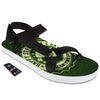 Hat And St. Patrick's Day Clover Print Black Open Toe Sandals-grizzshop