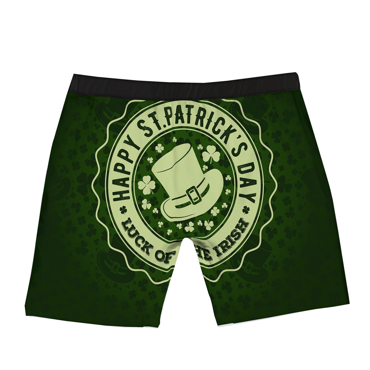 Hat And St. Patrick's Day Clover Print Boxer Briefs-grizzshop