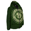 Hat And St. Patrick's Day Clover Print Down Jacket-grizzshop