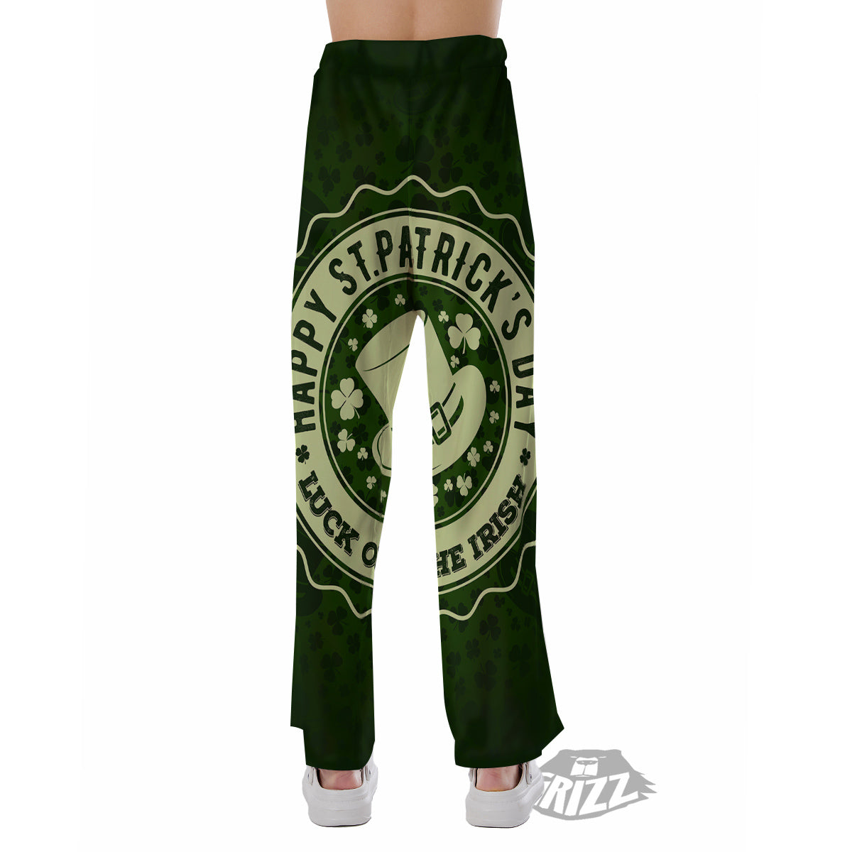 Hat And St. Patrick's Day Clover Print Pajama Pants-grizzshop