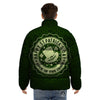 Hat And St. Patrick's Day Clover Print Puffer Jacket-grizzshop