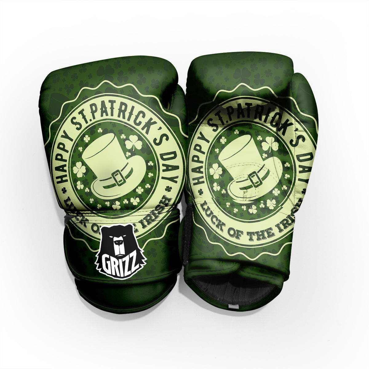 Hat And St. Patrick's Day Clover Print Pro Boxing Glove