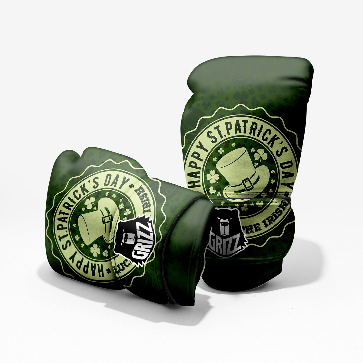 Hat And St. Patrick's Day Clover Print Pro Boxing Glove