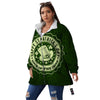 Hat And St. Patrick's Day Clover Print Women's Sherpa Jacket-grizzshop