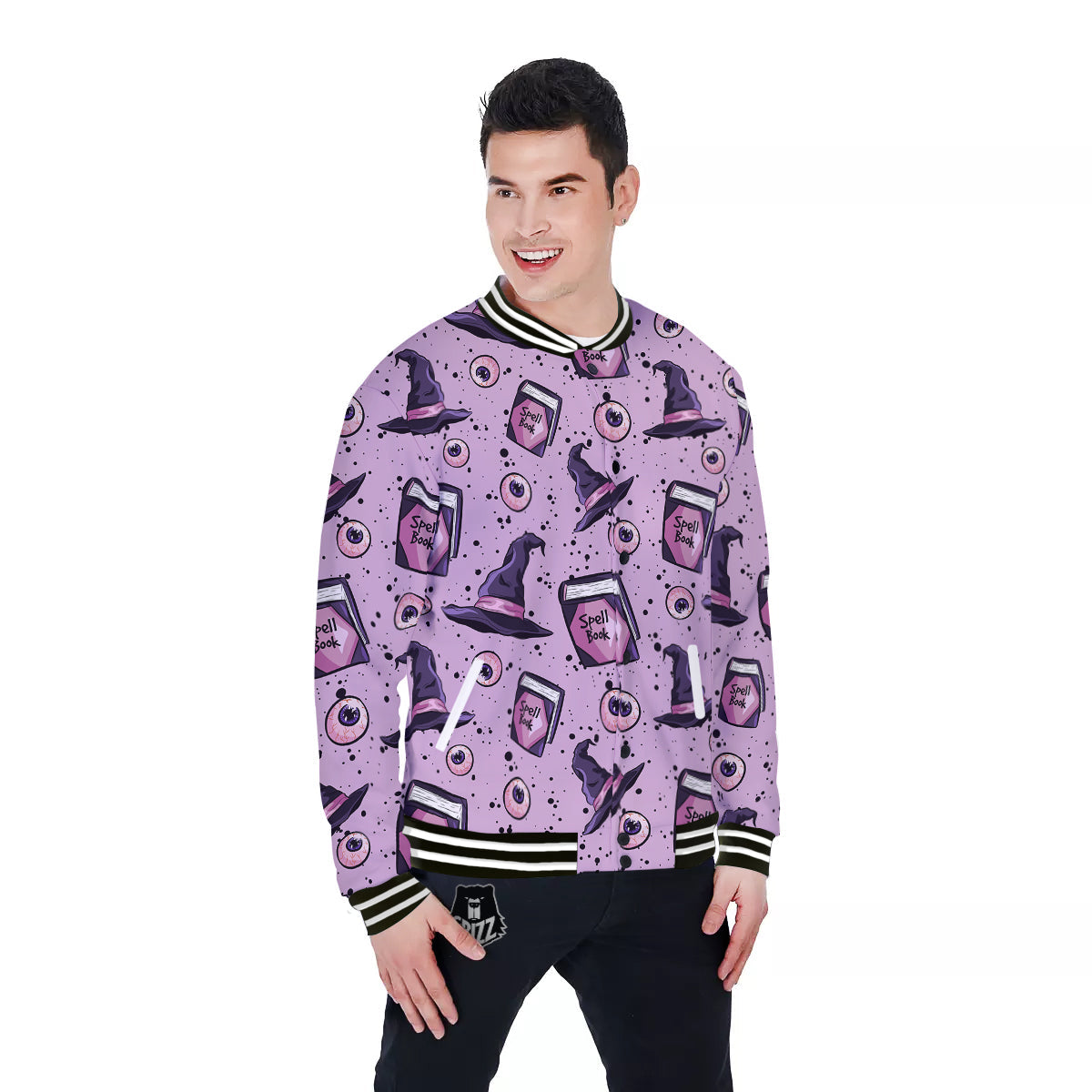 Hat Wizard Print Pattern Baseball Jacket-grizzshop