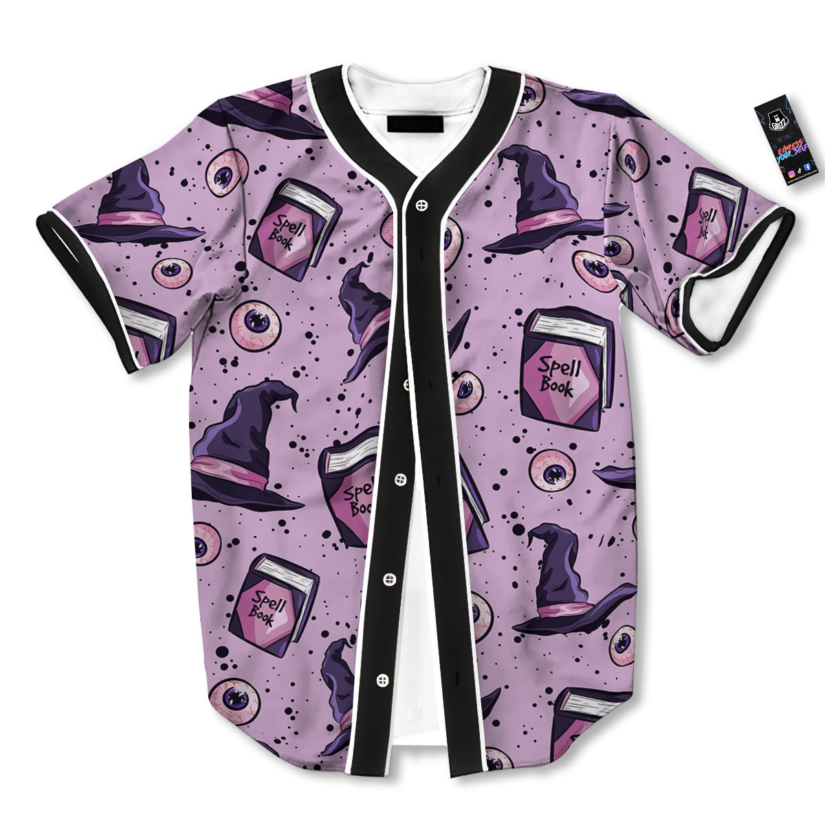 Hat Wizard Print Pattern Baseball Jersey-grizzshop