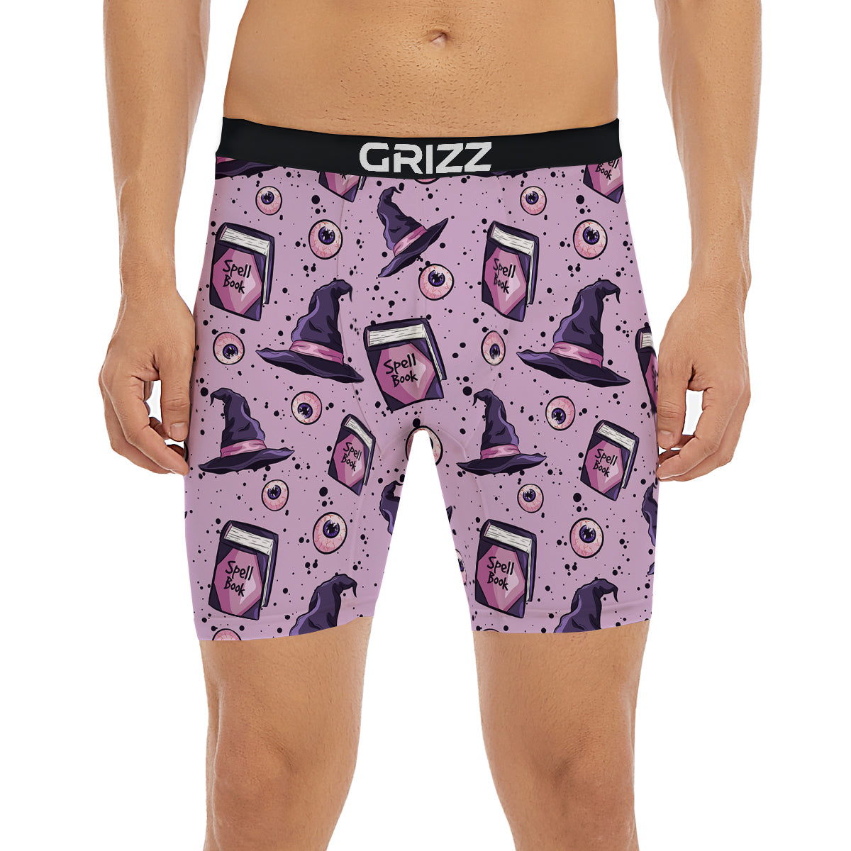 Hat Wizard Print Pattern Boxer Briefs-grizzshop