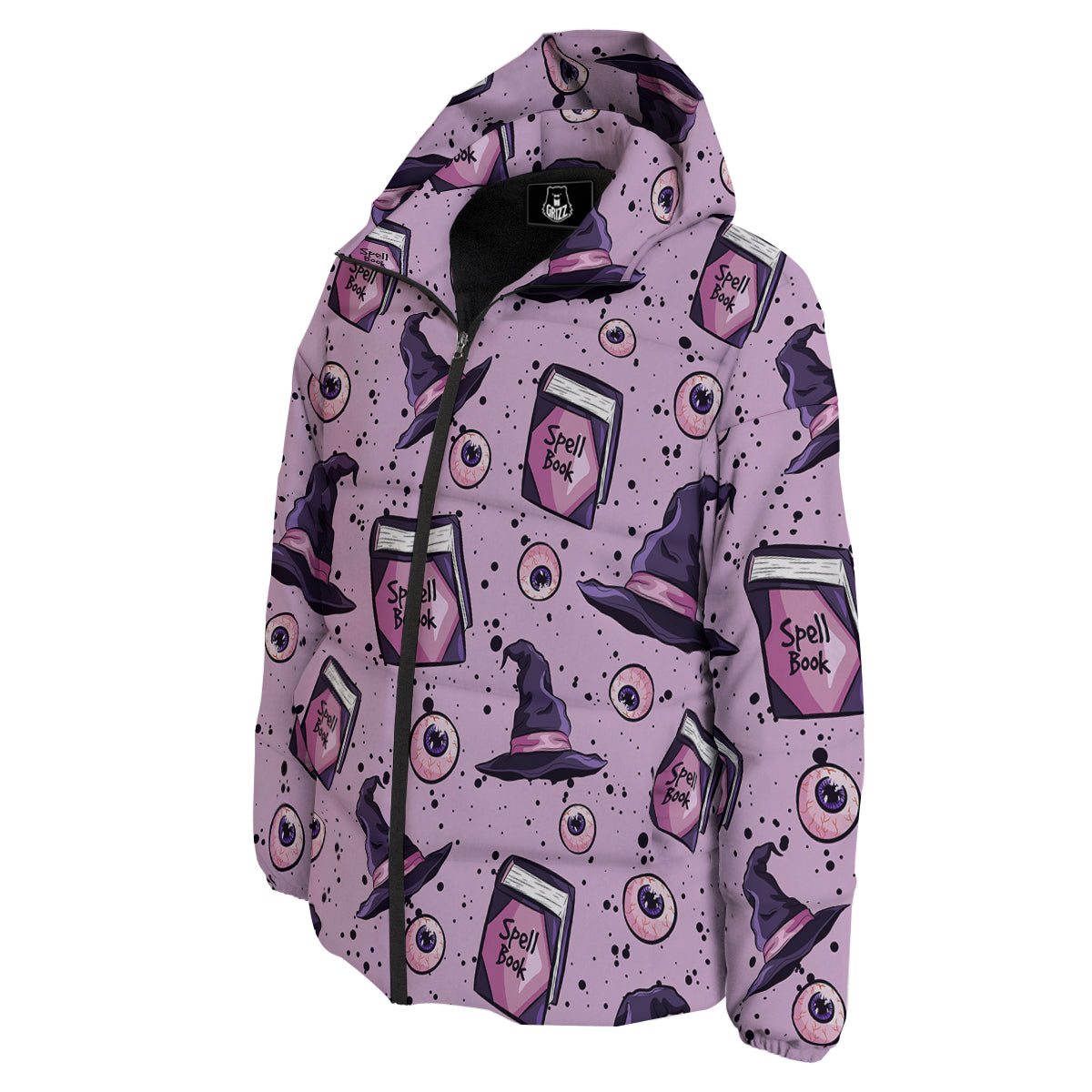 Hat Wizard Print Pattern Down Jacket-grizzshop