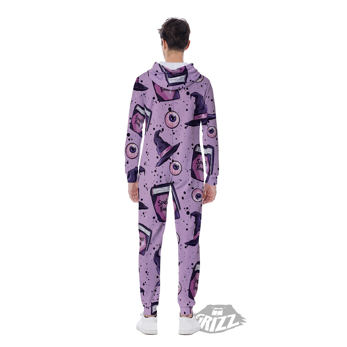 Hat Wizard Print Pattern Men's Jumpsuit-grizzshop
