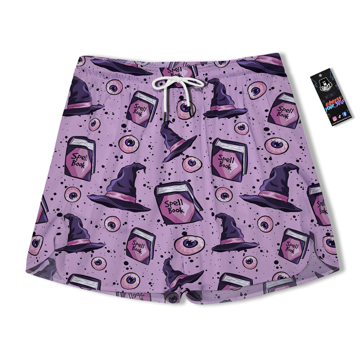 Hat Wizard Print Pattern Men's Running Shorts-grizzshop