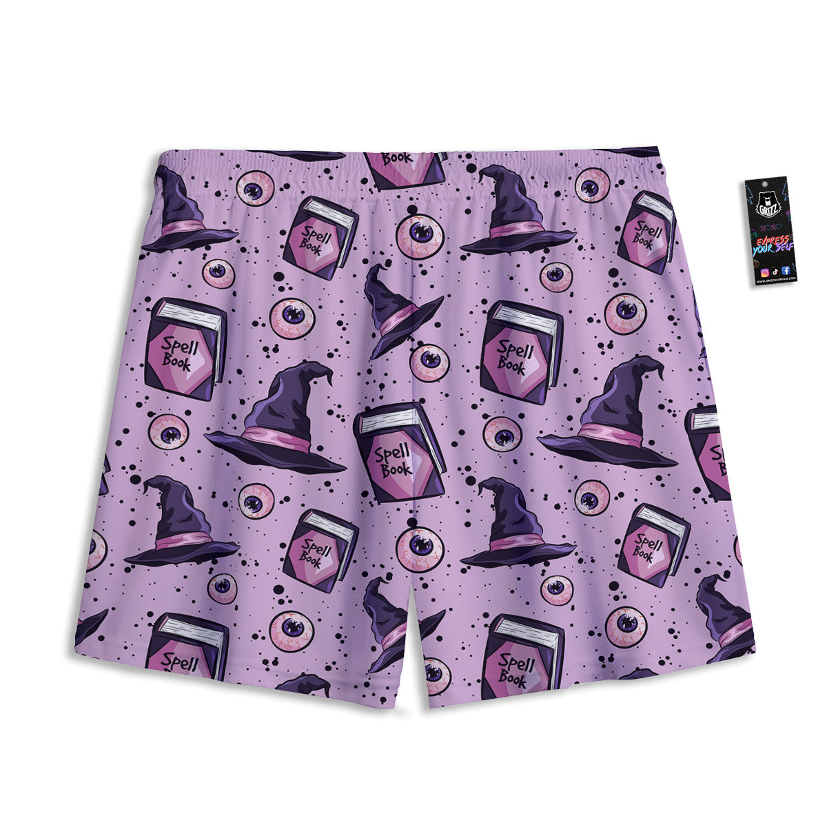 Hat Wizard Print Pattern Mesh Shorts-grizzshop