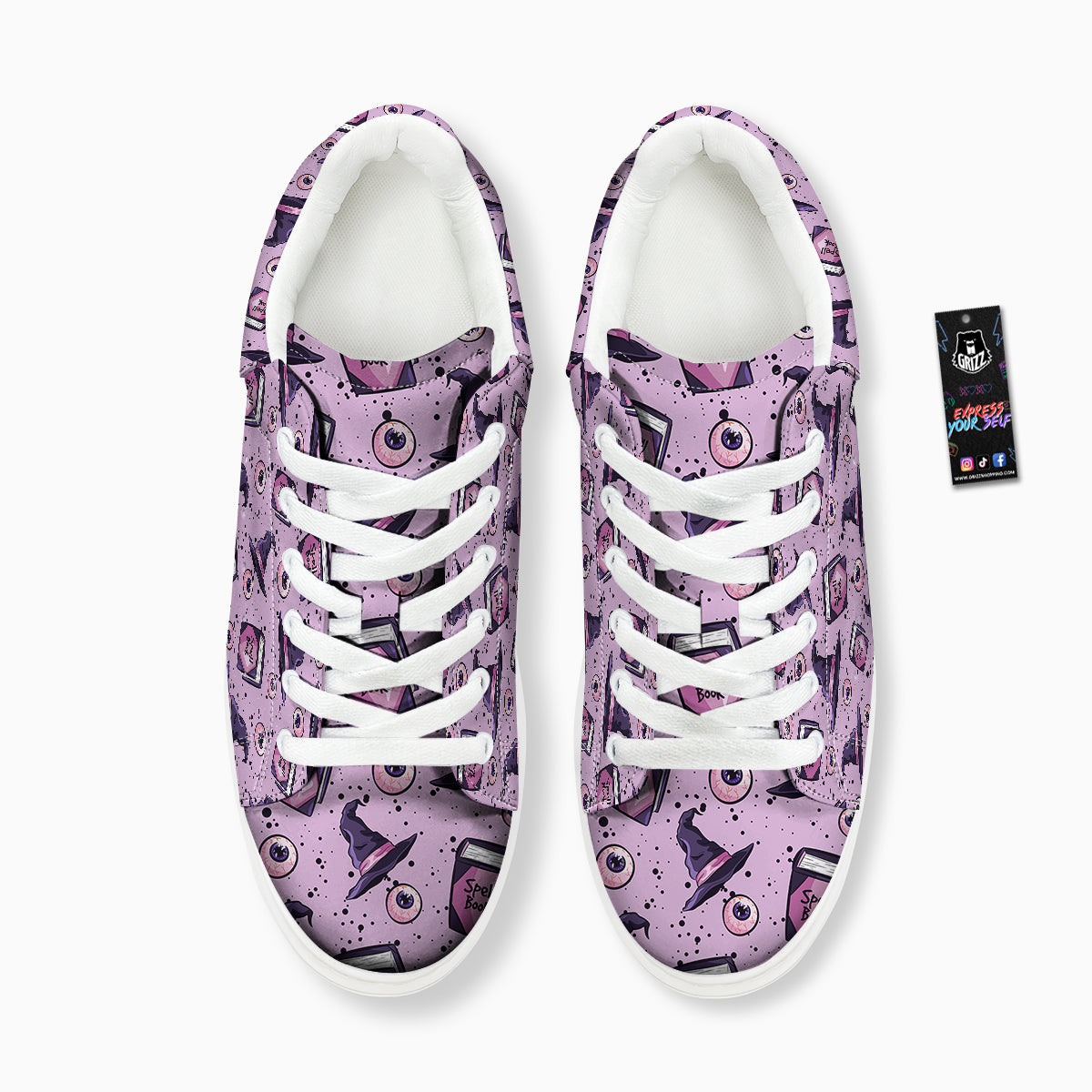 Hat Wizard Print Pattern Platform Shoes-grizzshop