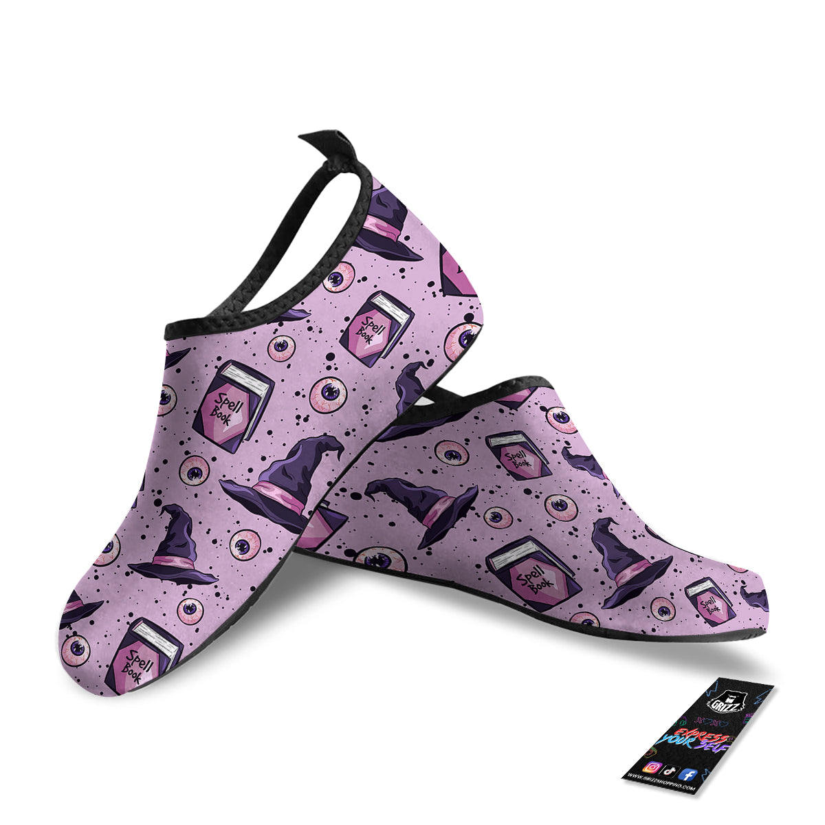 Hat Wizard Print Pattern Water Shoes-grizzshop