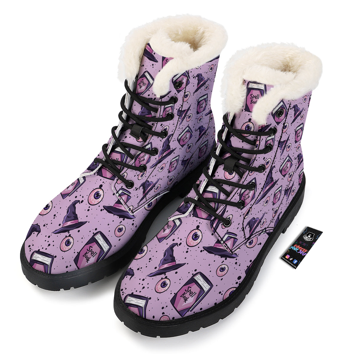 Hat Wizard Print Pattern Winter Boots-grizzshop