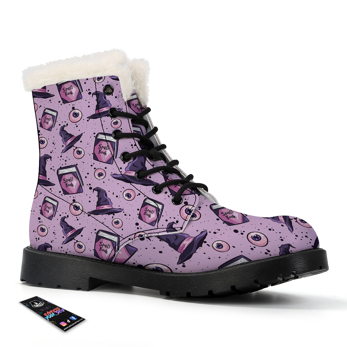Hat Wizard Print Pattern Winter Boots-grizzshop